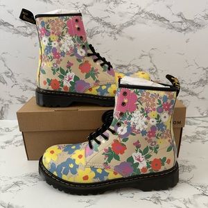 Dr. Martens 1460 Pascal Floral Mash Up Boots Shoes Multicolor Women’s Size 7